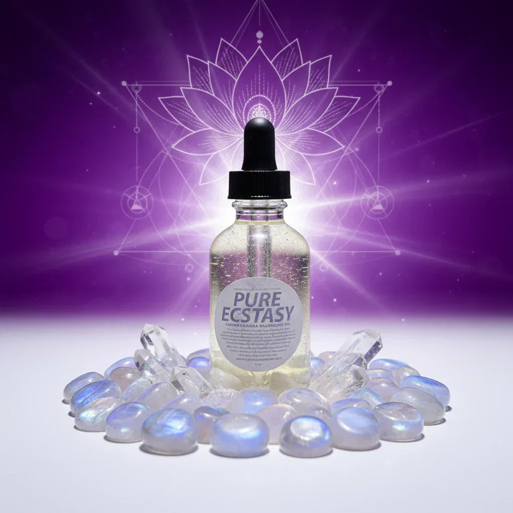 Pure Ecstasy Crystal Infused Bath & Body Oil (Crown Chakra)