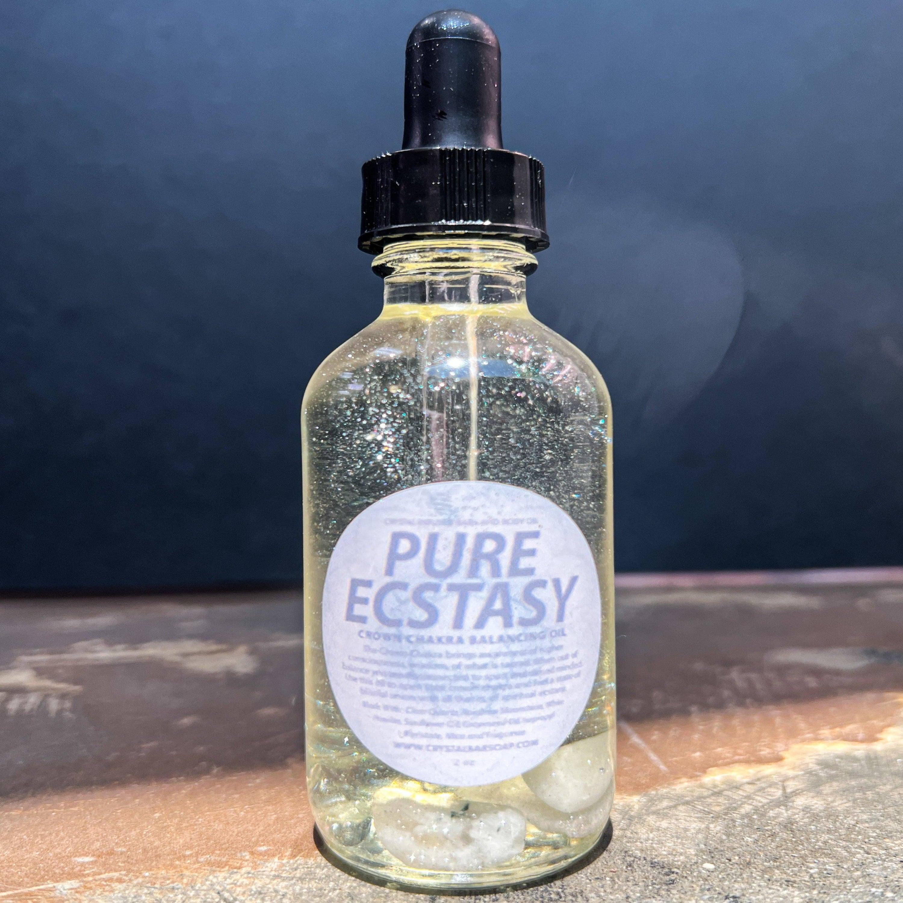 Pure Ecstasy Crystal Infused Bath & Body Oil (Crown Chakra)